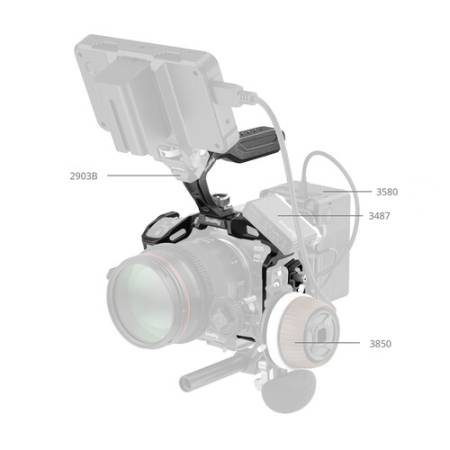 SmallRig 5960 Black Mamba - zestaw, klatka (Arca), uchwyt górny, zacisk kabli HDMI i USB-C, do Canon EOS R6 Mark III / R6 Mark II - przykład użycia